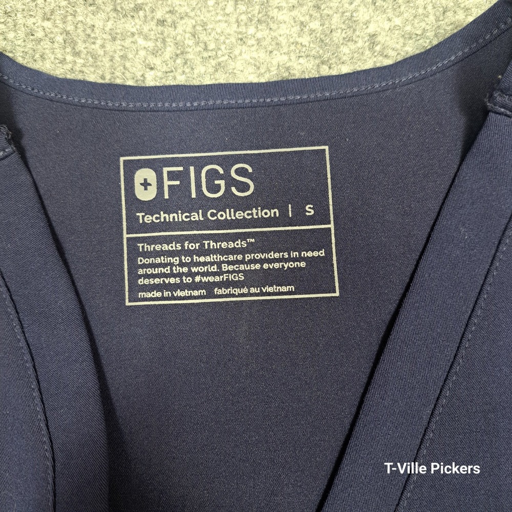FIGS Casma Navy Blue V-Neck Scrub Top Technical Collection FW1100 Womens Small - Picture 11 of 14